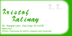 kristof kalinay business card